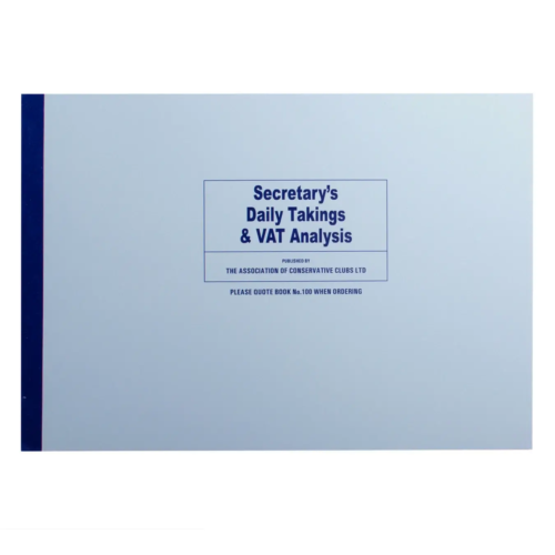Secretary’s Daily Takings Book