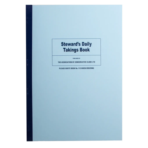 Steward’s Daily Takings Book